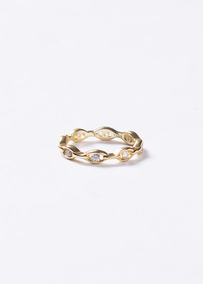 Anillo infinito con puntos luz plata 925 & baño en oro 18k