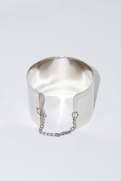 Pulsera brazalete liso con cadenita