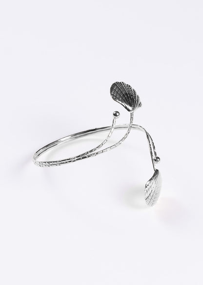 Brazalete entrelazado almeja mar - Ajustable plateado