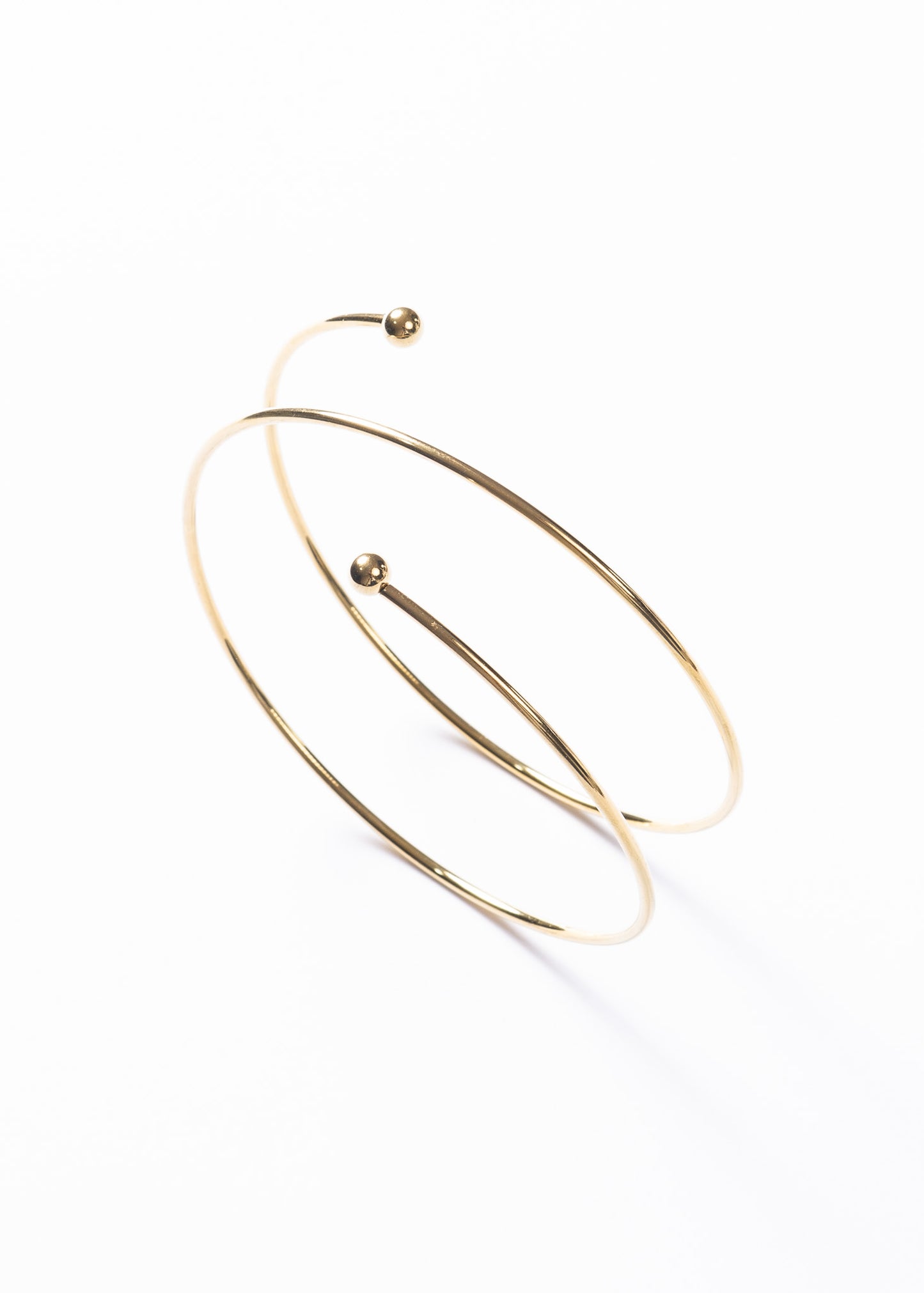 Brazalete entrelazado ajustable punta esfera acero quirúrgico - Dorado