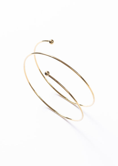 Brazalete entrelazado ajustable punta esfera acero quirúrgico - Dorado