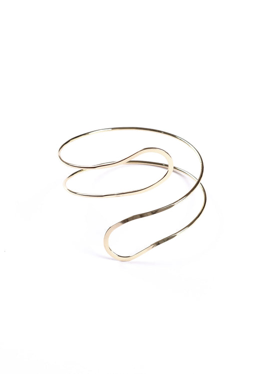 Brazalete minimalista entrelazado ajustable - Dorado