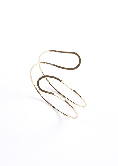 Brazalete minimalista entrelazado ajustable - Dorado