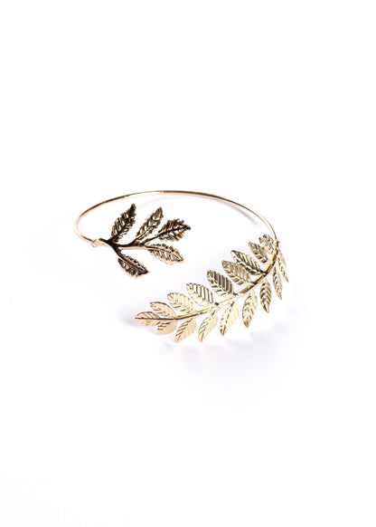 Brazalete hojas de olivo ajustable - Dorado