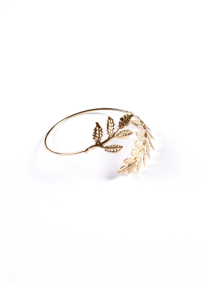 Brazalete hojas de olivo ajustable - Dorado