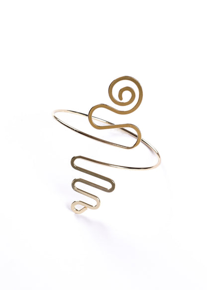 Brazalete ondulado ajustable - Dorado