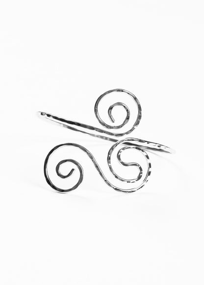 Brazalete espirales ajustable - Plateado