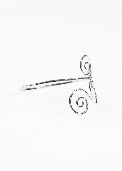 Brazalete espirales ajustable - Plateado