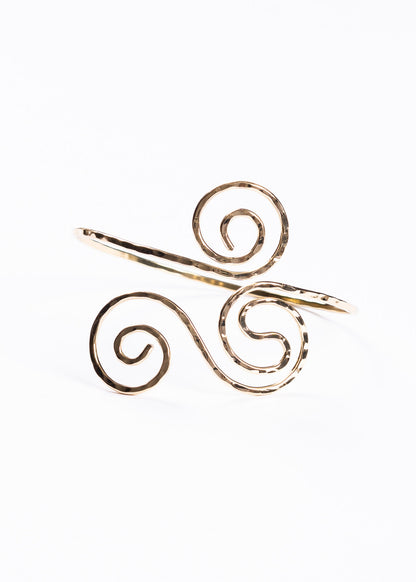 Brazalete espirales ajustable - Dorado