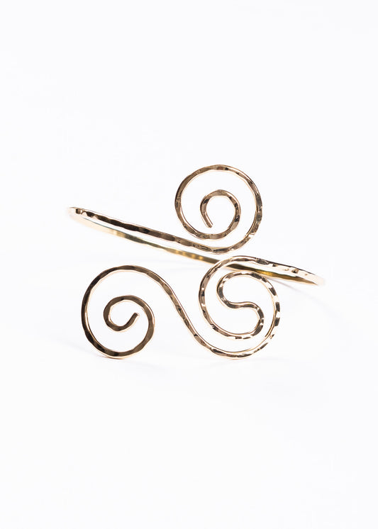 Brazalete espirales ajustable - Dorado