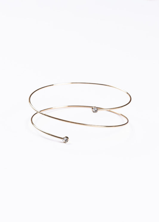 Brazalete entrelazado con puntos luz - Dorado