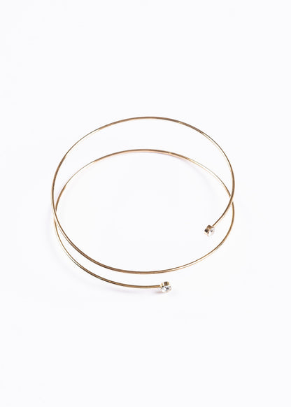 Brazalete entrelazado con puntos luz - Dorado