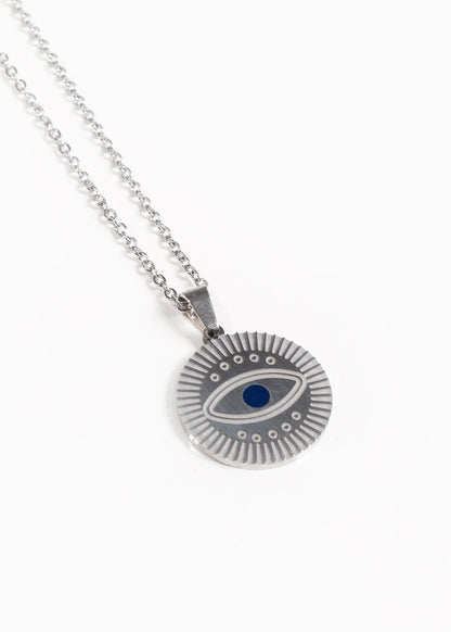 Collar cadena ojo turco con surcos acero quirúrgico