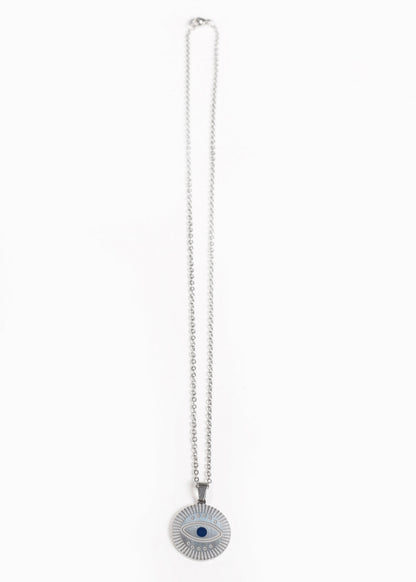 Collar cadena ojo turco con surcos acero quirúrgico