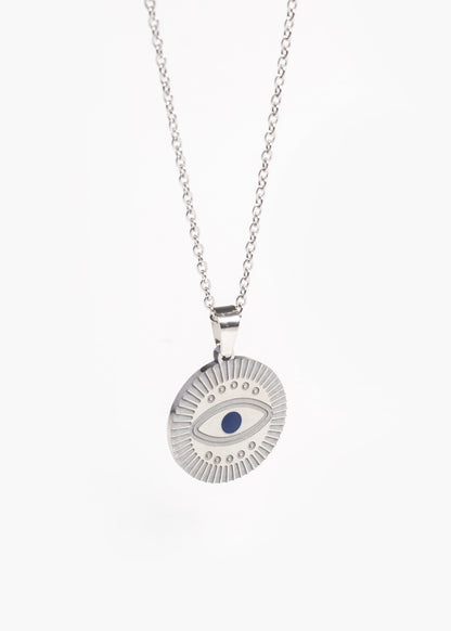 Collar cadena ojo turco con surcos acero quirúrgico