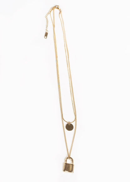 Collar doble círculo y candado acero quirúrgico