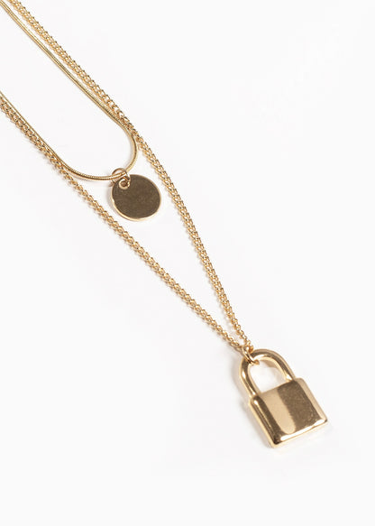 Collar doble círculo y candado acero quirúrgico