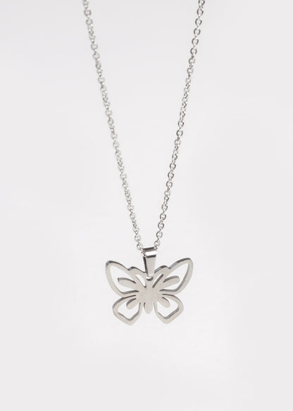 Cadena con dije mariposa acero quirúrgico