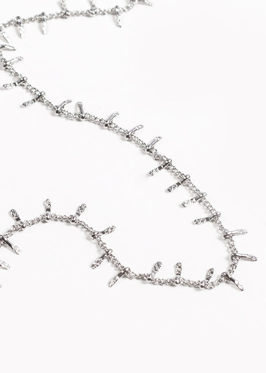 Collar cadena groumet detalles diamantados acero quirúrgico