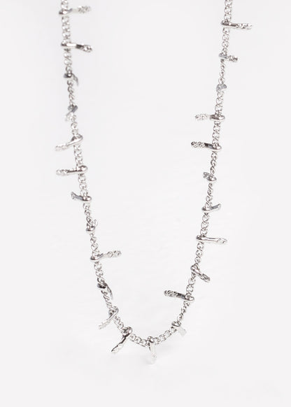 Collar cadena groumet detalles diamantados acero quirúrgico