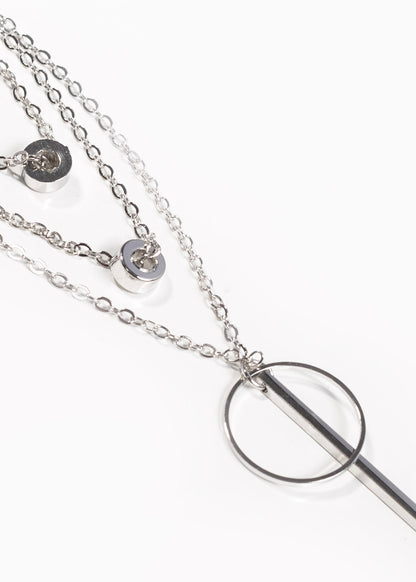 Conjunto bijou x4 cadenas con dije péndulo