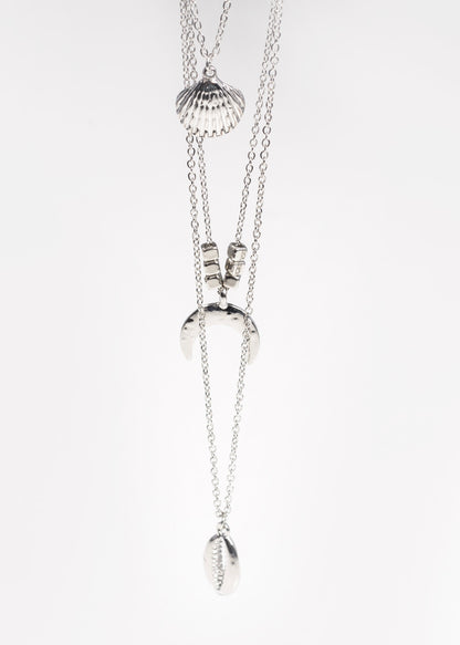 Conjunto bijou x4 cadenas con dijes mar