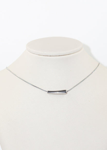 Cadena collar con dije barra ovalada acero quirúrgico