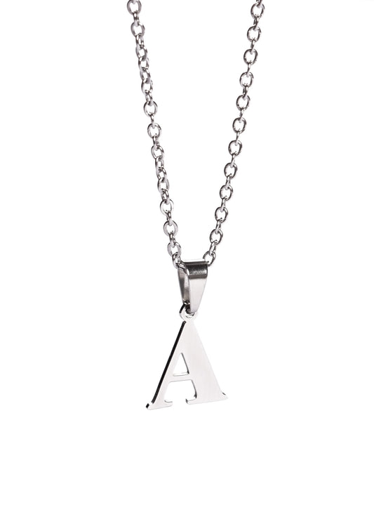 Cadena con dije inicial acero quirúrgico