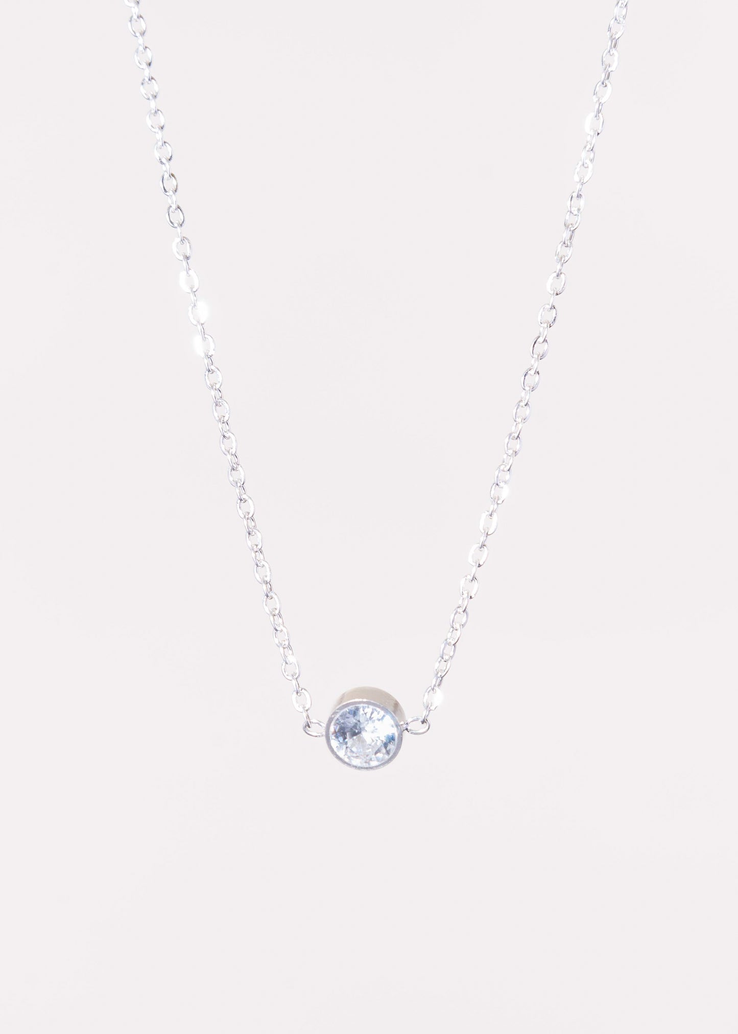 Collar punto luz acero quirúrgico blanco + empaque lujo