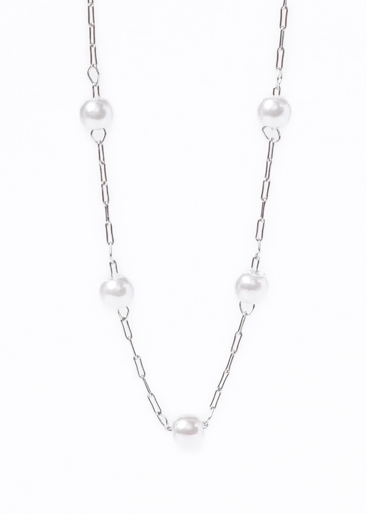Collar eslabones con perlas españolas acero quirúrgico