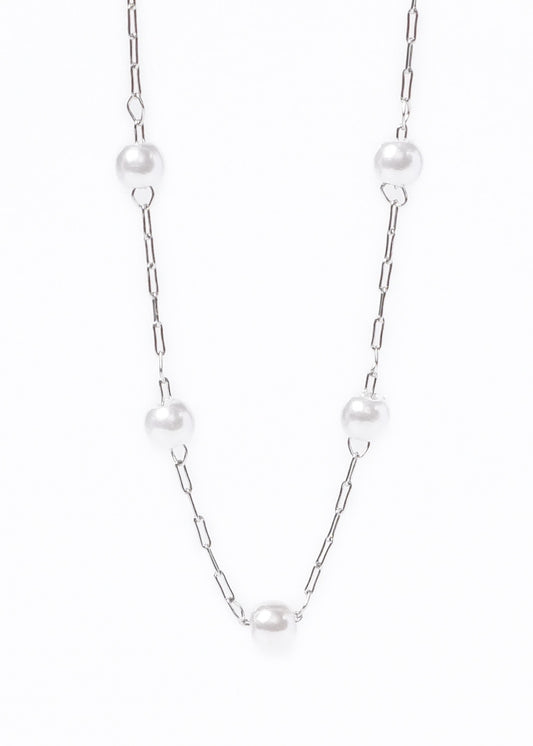Collar eslabones con perlas españolas acero quirúrgico