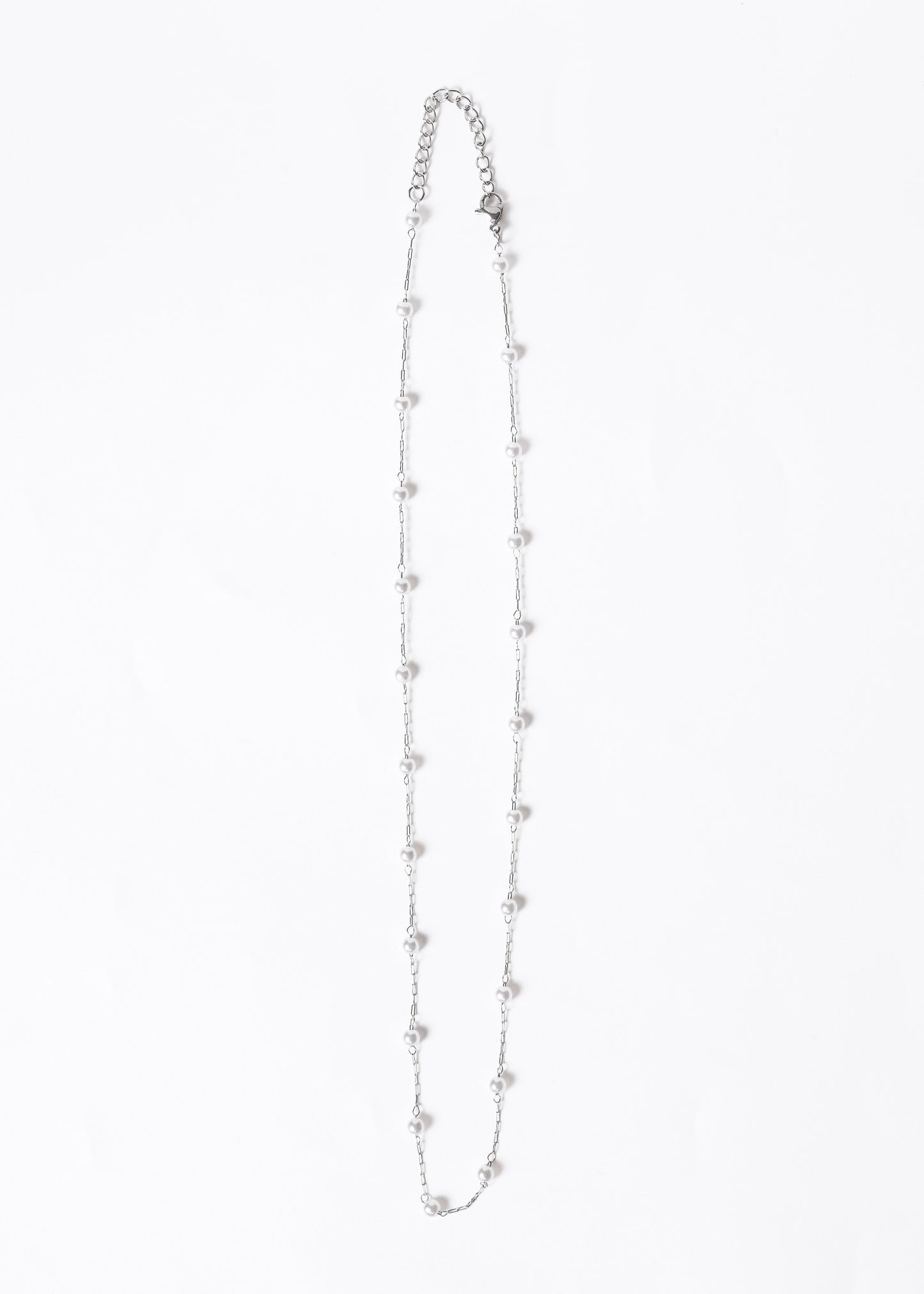 Collar eslabones con perlas españolas acero quirúrgico