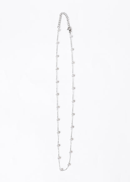 Collar eslabones con perlas españolas acero quirúrgico