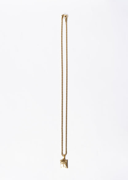 Cadena 55cm con dije placa cruz medieval acero quirúrgico dorado