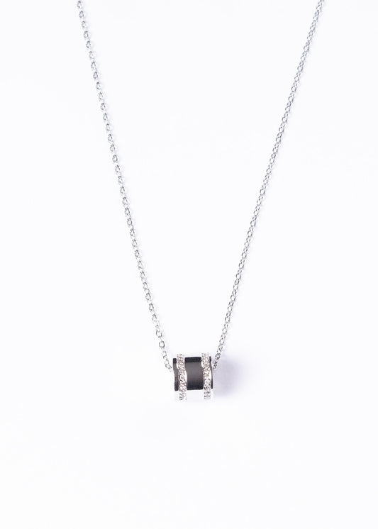 Collar cilindro brillante - Acero quirúrgico enchapado en plata