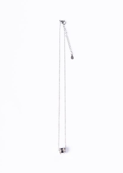 Collar cilindro brillante - Acero quirúrgico enchapado en plata