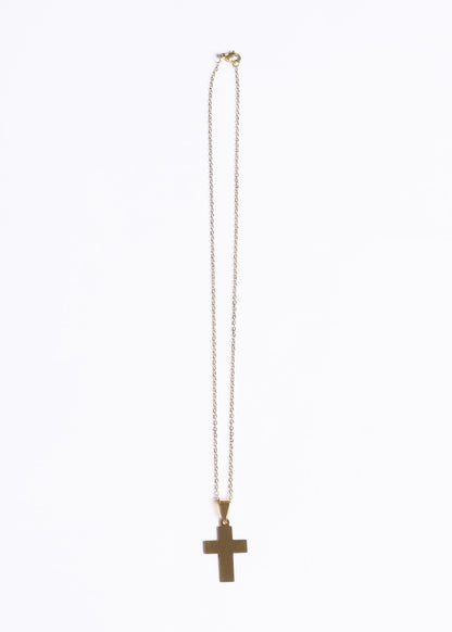 Conjunto cadena 45cm y cruz acero quirúrgico - Dorado unisex