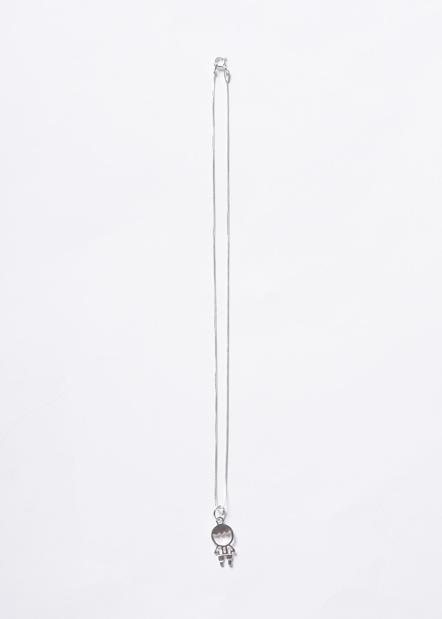 Cadena collar con dije niño 20mm liso plata 925