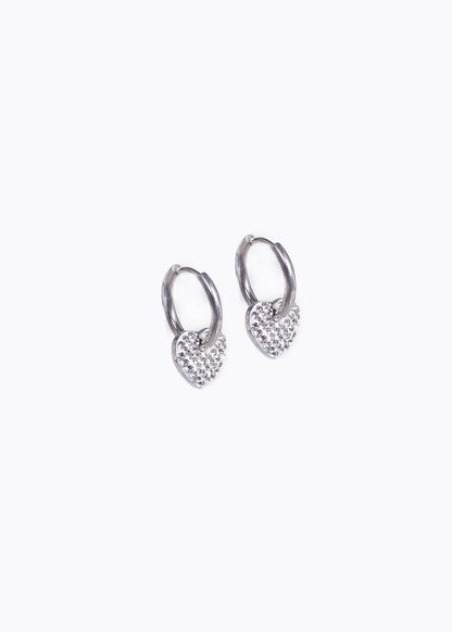 Aros Corazón strass acero quirúrgico