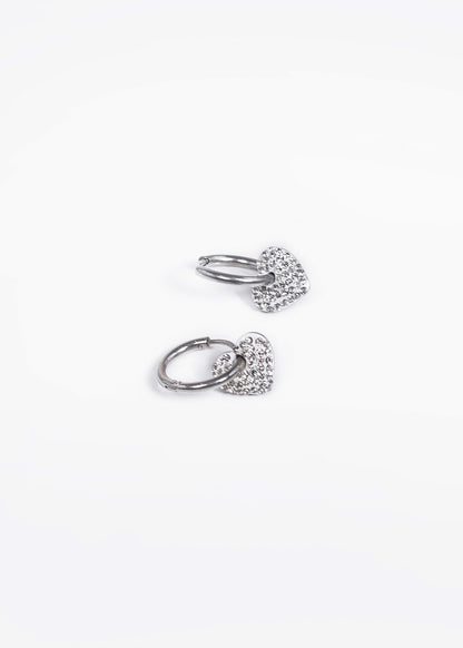 Aros Corazón strass acero quirúrgico