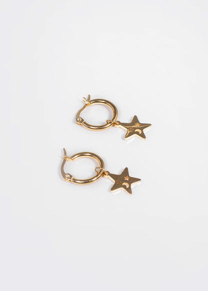 Aros con dije estrella acero quirúrgico
