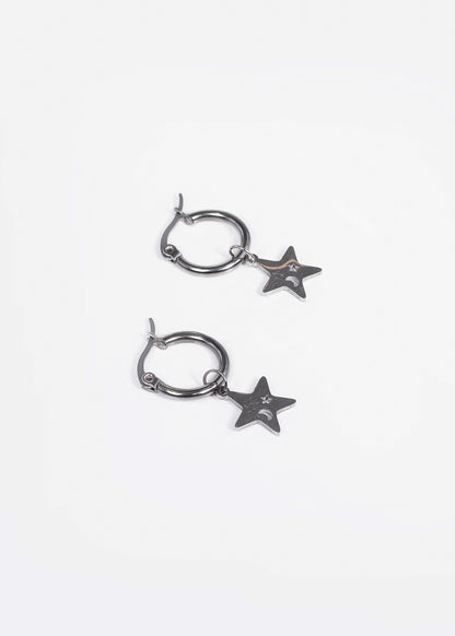 Aros con dije estrella acero quirúrgico