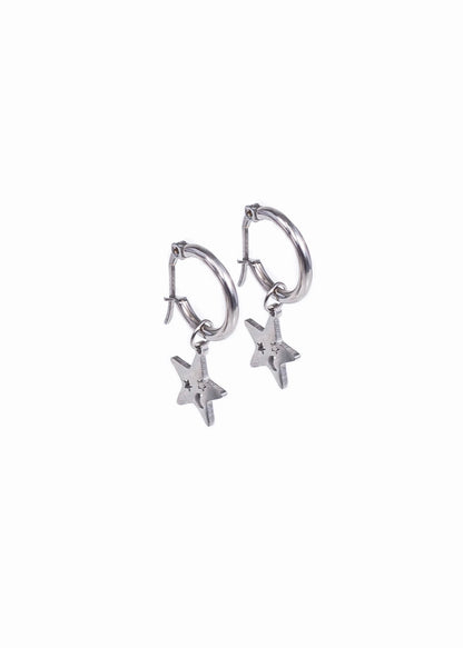 Aros con dije estrella acero quirúrgico