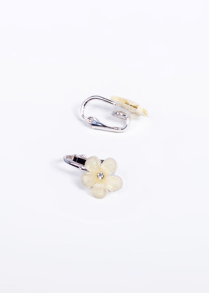 Caravanas clips flores - Plateado