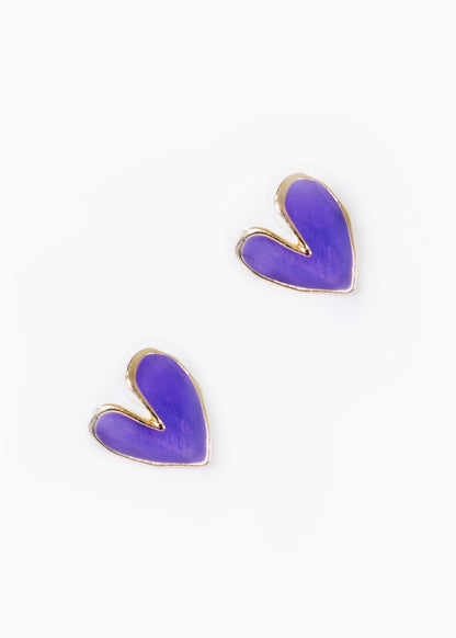 Caravanas corazón esmaltado