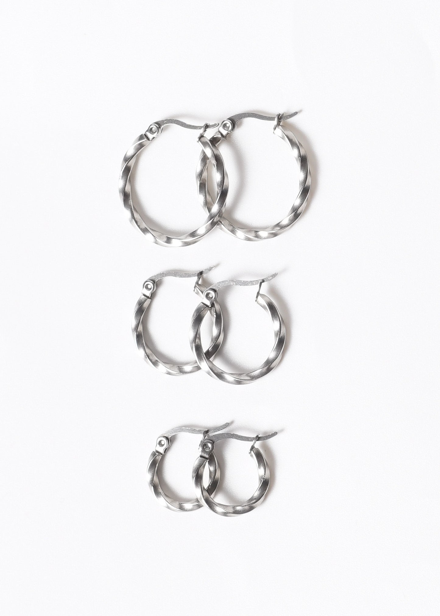 Set X3 Caravanas Aros Torneados Acero Quirúrgico