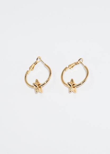 Caravanas aros estrella deslizante acero quirúrgico