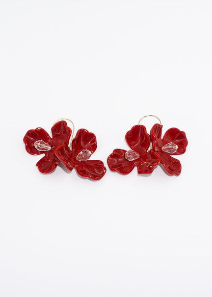 Caravanas flores de acrílico colgantes