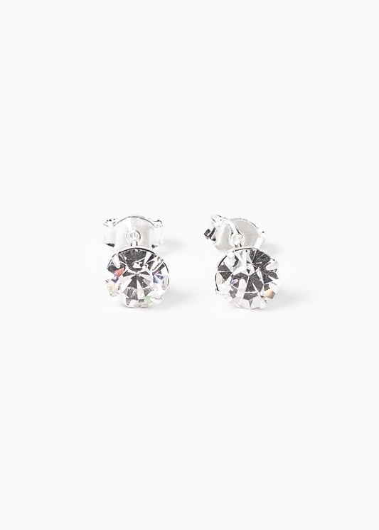 Caravanas punto luz zirconia 6mm enchapadas en plata