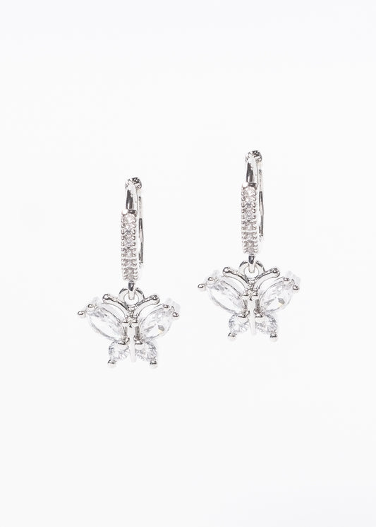 Caravanas aros mariposa zirconia acero quirúrgico